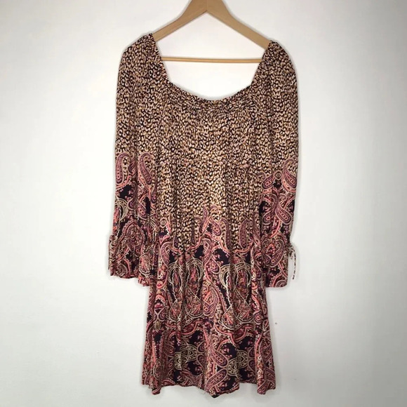 Maeve Anthropologie Milou Leopard Paisley Print Smocked Babydoll Dress - Picture 13 of 13